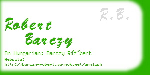 robert barczy business card